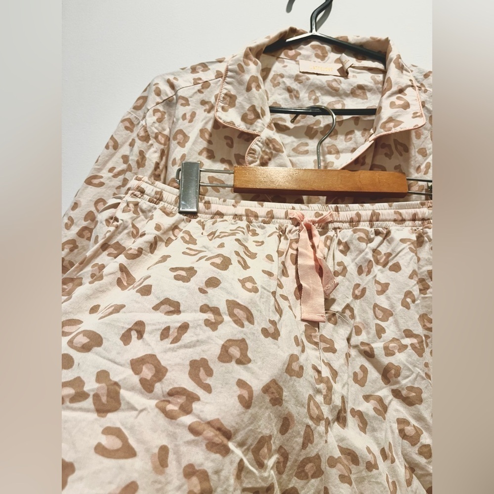 Lattelove Pink Cotton Leopard Cheetah Animal Print Short Sleeve Pajama Set XL - Picture 6 of 10